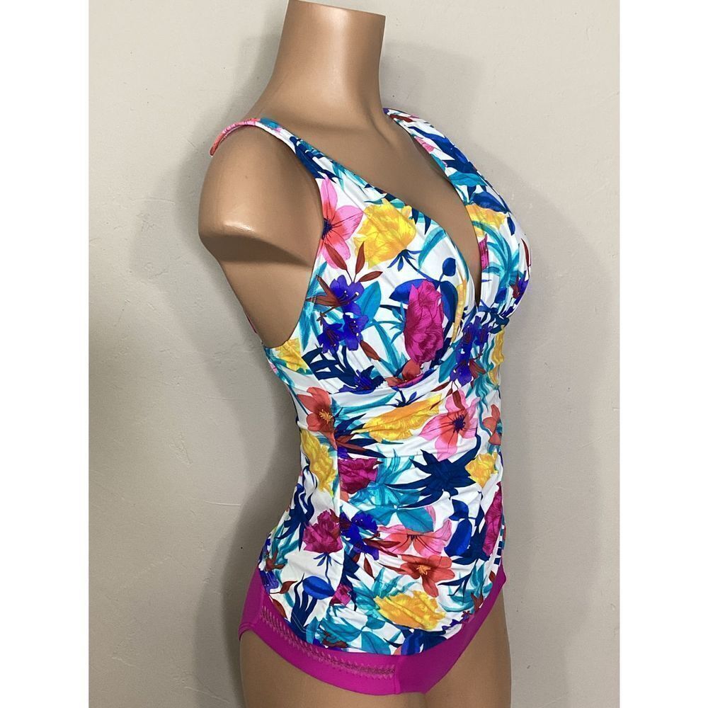 New. Blue Rod Beattie floral tankini top. - Picture 5 of 8